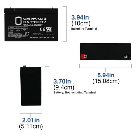 Mighty Max Battery 6V 12AH F2 Replacement Battery for Tripp-Lite SMART750RM1U - 4PK MAX3544076